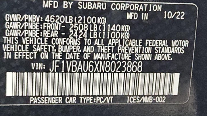 Subaru WRX  2022