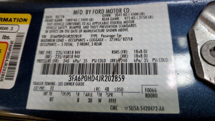 Ford FUSION SE 2018