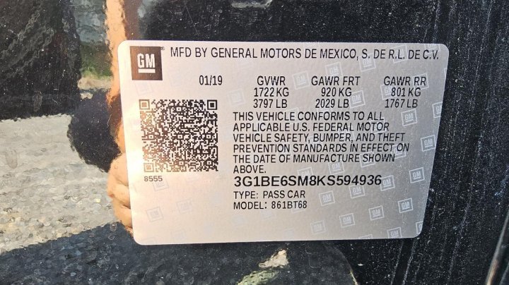 Chevrolet CRUZE LT 2019