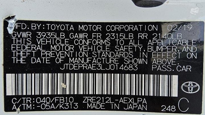 Toyota Corolla LE 2020