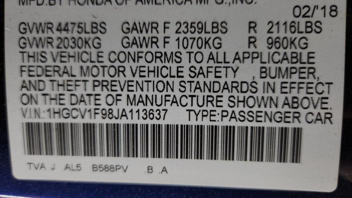 Honda Accord TOURING 2018