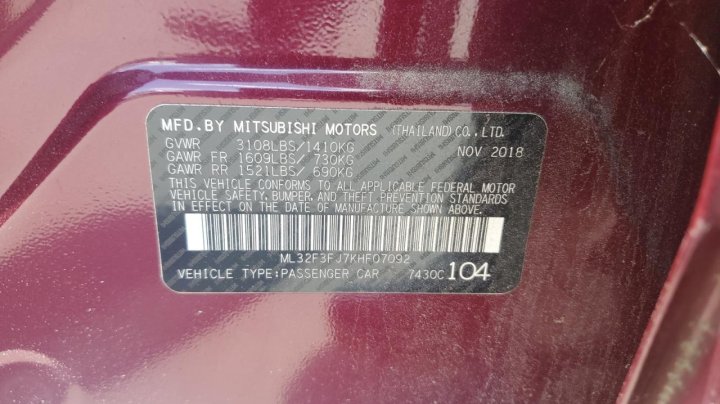 Mitsubishi Mirage G4 ES 2019