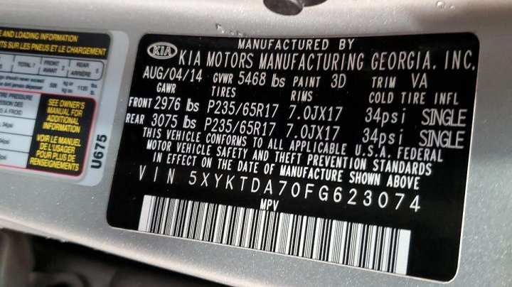 KIA Sorento LX 2015