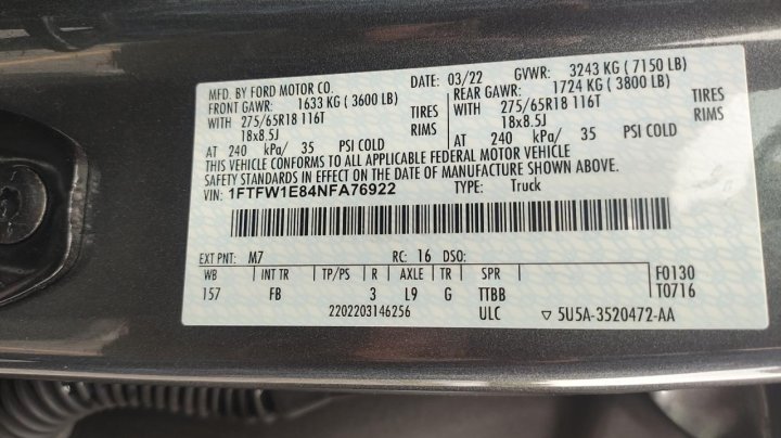 Ford F150 SUPERCREW 2022