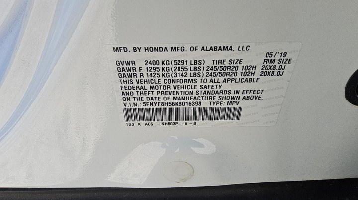 Honda PASSPORT EXL 2019