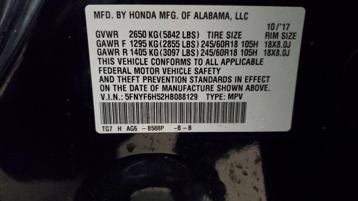 Honda Pilot EXL 2017
