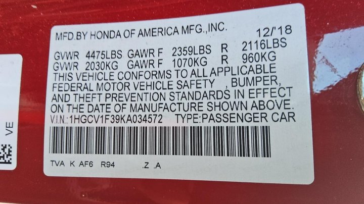 Honda Accord SPORT 2019