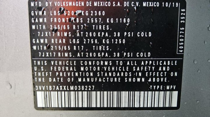 Volkswagen Tiguan S 2020