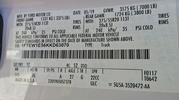 Ford F150 SUPERCREW 2019