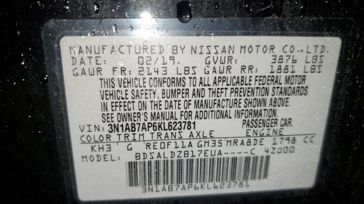 Nissan Sentra S 2019