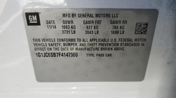 Chevrolet Sonic LT 2015