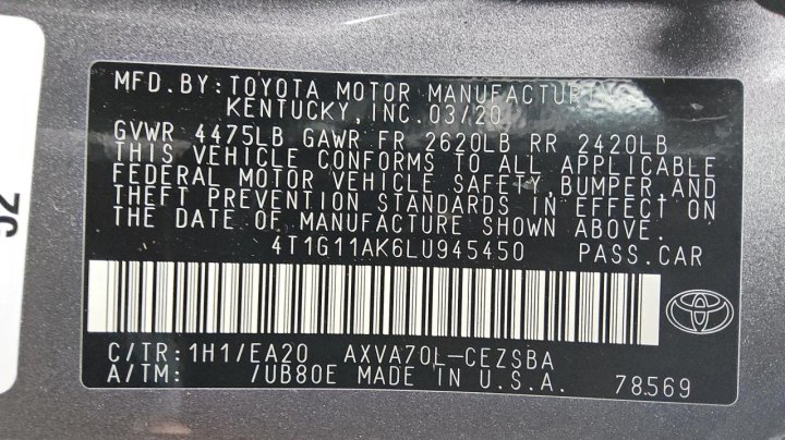 Toyota Camry SE 2020