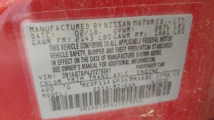 Nissan Sentra S 2018