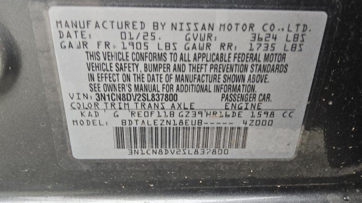 Nissan Versa S 2025