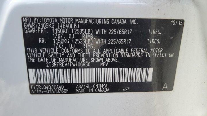 Toyota RAV4 XLE 2015