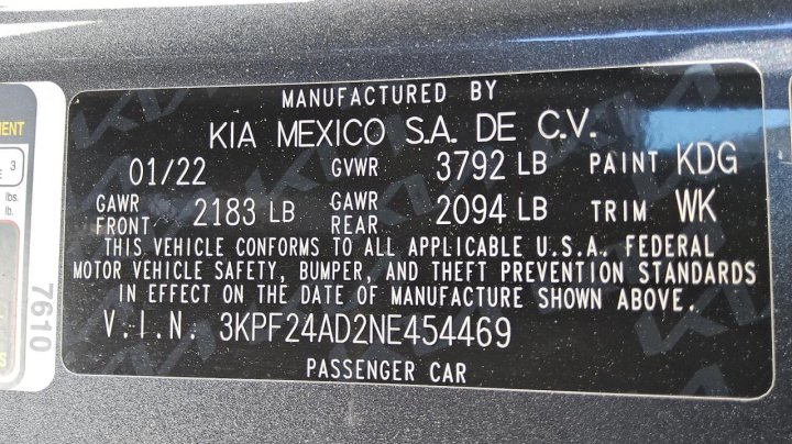 KIA FORTE FE 2022