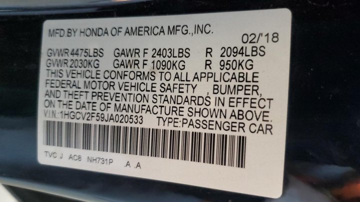 Honda Accord EXL 2018