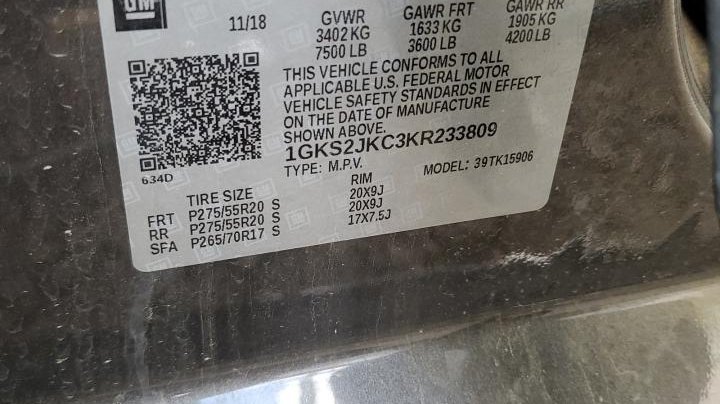 GMC YUKON XL K1500 SLT 2019