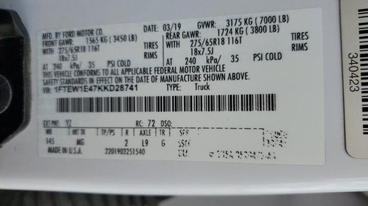 Ford F150  2019