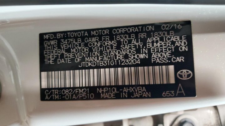 Toyota PRIUS C  2016