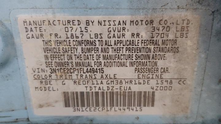Nissan VERSA NOTE  2015