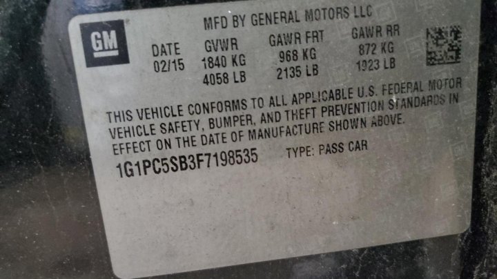 Chevrolet CRUZE LT 2015