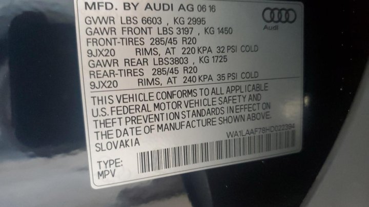 Audi Q7 PREMIUM PLUS 2017