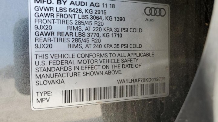 Audi Q7 PREMIUM PLUS 2019