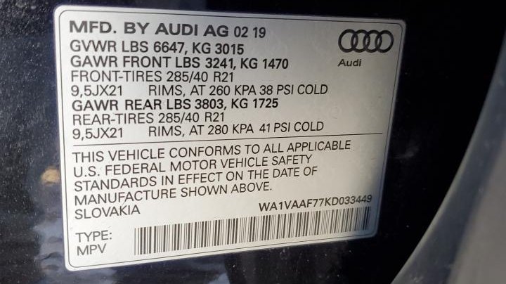 Audi Q7  2019