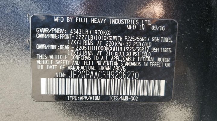 Subaru CROSSTREK  2017