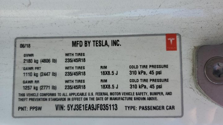 Tesla Model 3  2018