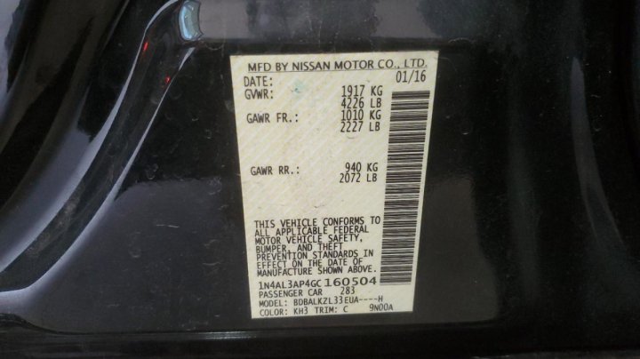 Nissan Altima 2.5 2016