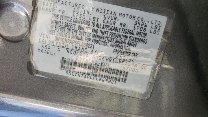 Nissan Versa S 2015