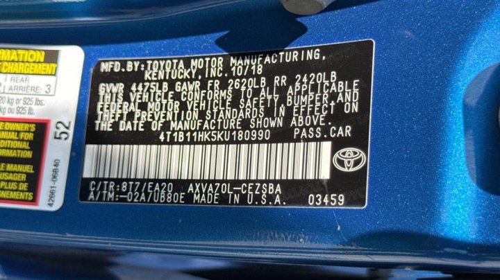 Toyota Camry L 2019