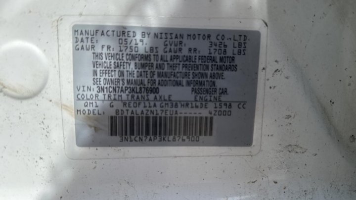 Nissan Versa S 2019