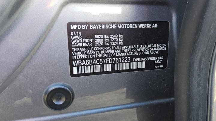 BMW 6 Series XI GRAN COUPE 2015