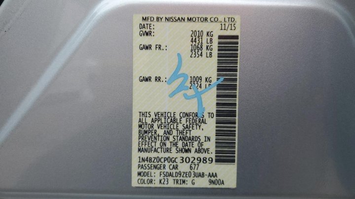 Nissan Leaf SV 2016
