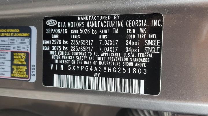 KIA Sorento LX 2017