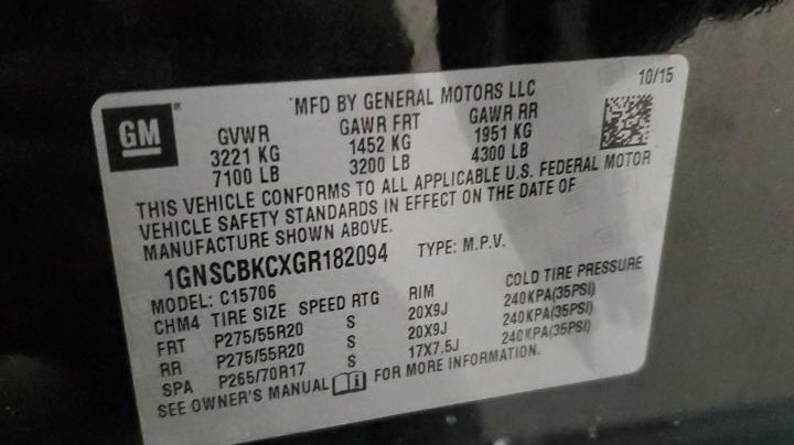Chevrolet Tahoe C1500 LT 2016
