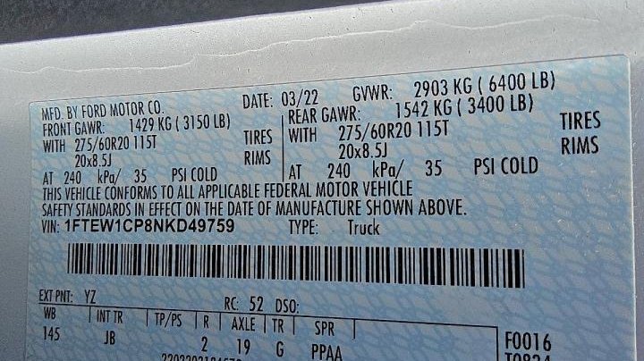 Ford F150  2022