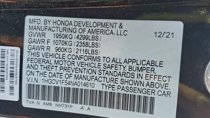Honda Accord  2022