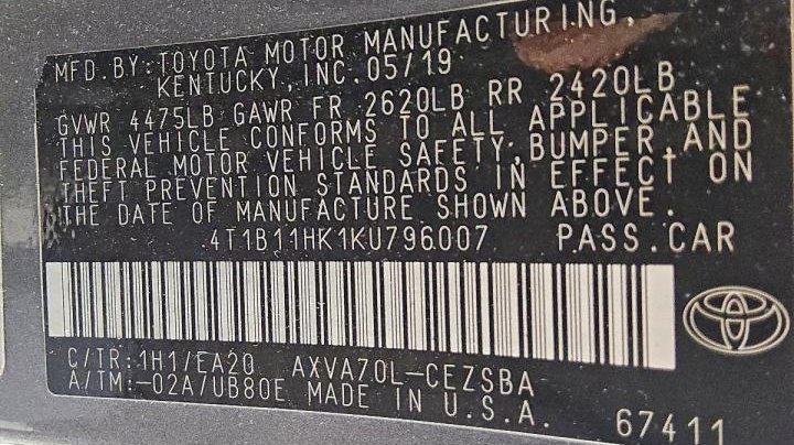 Toyota Camry  2019