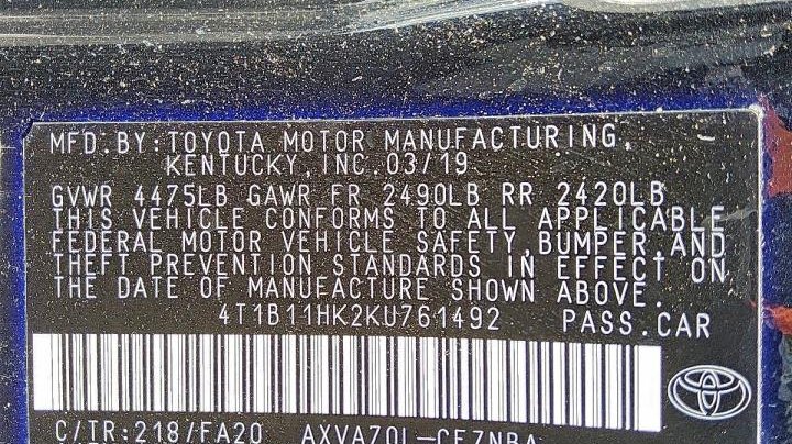 Toyota Camry  2019