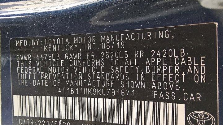 Toyota Camry  2019