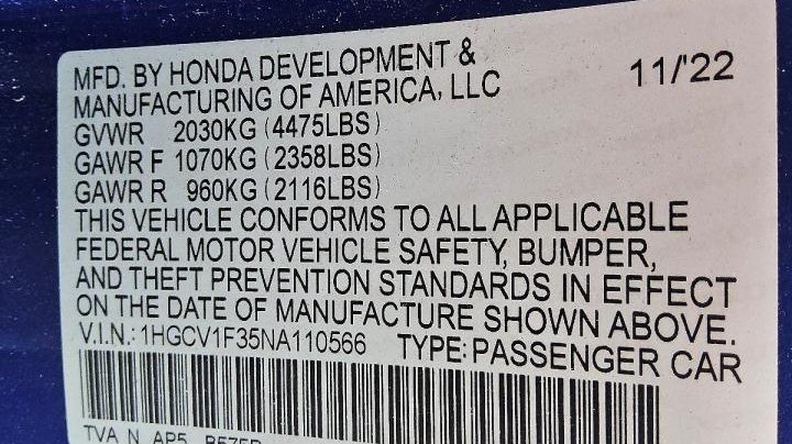Honda Accord  2022