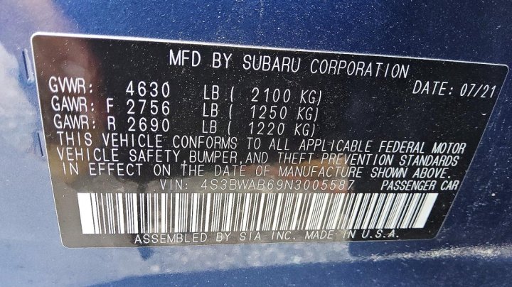 Subaru Legacy Legacy 2022