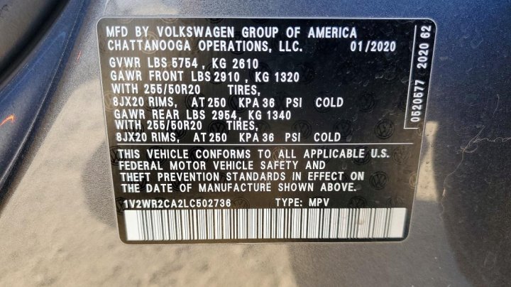 Volkswagen Atlas Se 2020