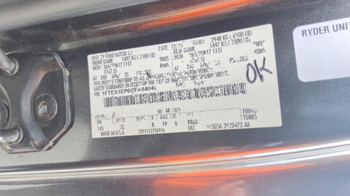Ford F150 Super Cab 2016