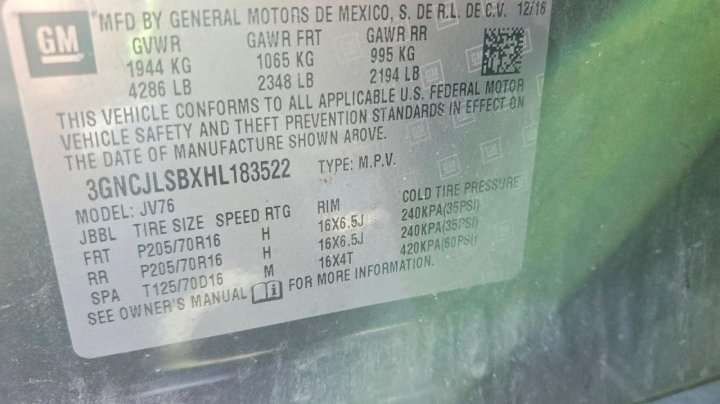 Chevrolet Trax 1lt 2017