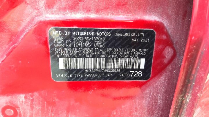 Mitsubishi Mirage Se 2021